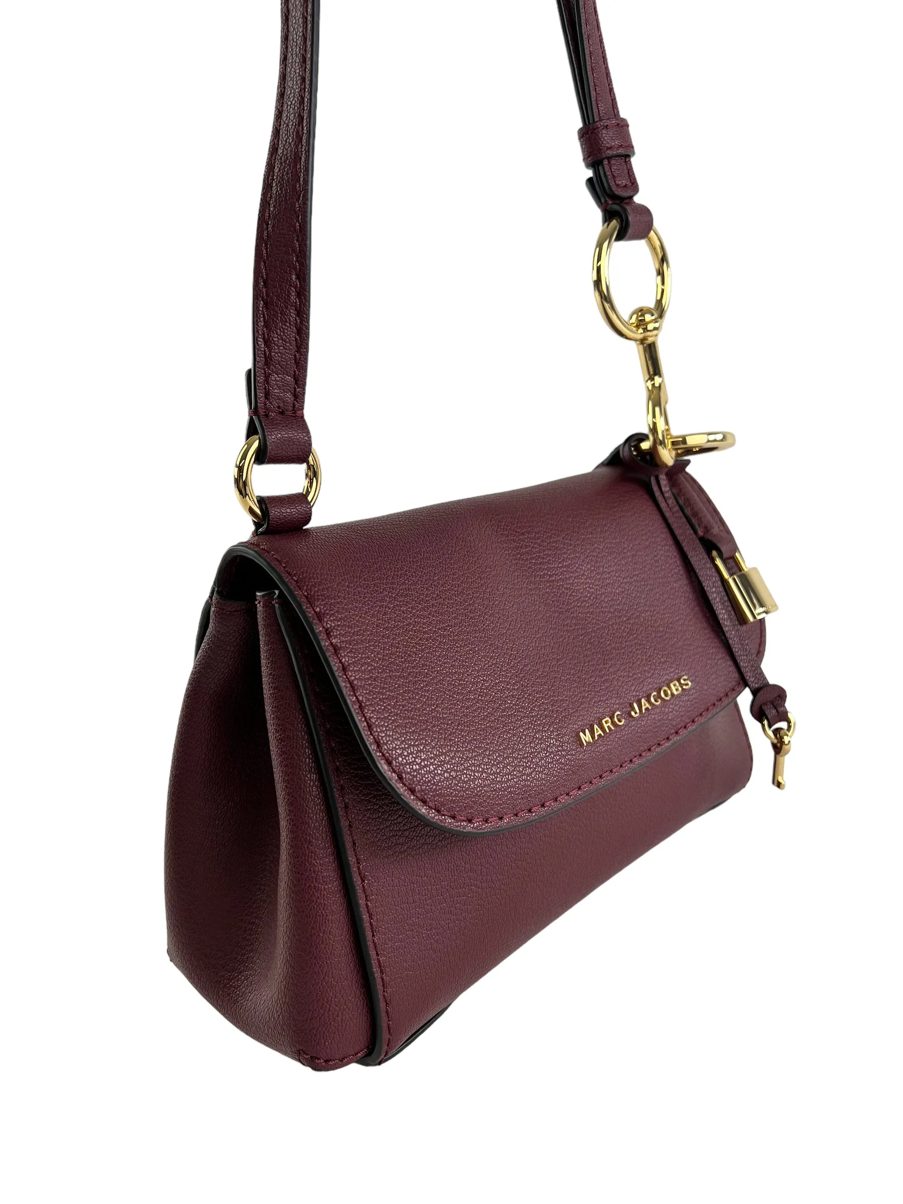 Marc Jacobs Burgundy Leather Mini Boho Grind Crossbody