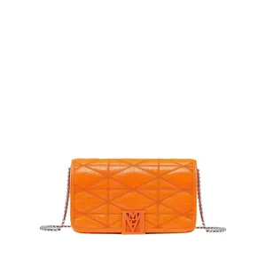 MCM Women's Travia Quilted Chain Wallet in Crushed Leather