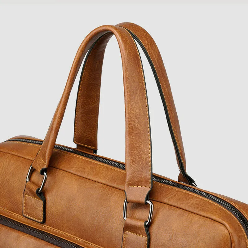 Men Large Capacity Vintage 13 Inch Computer Bag Messenger Bag Crossbody Bags Shoulder Bag Briefcase