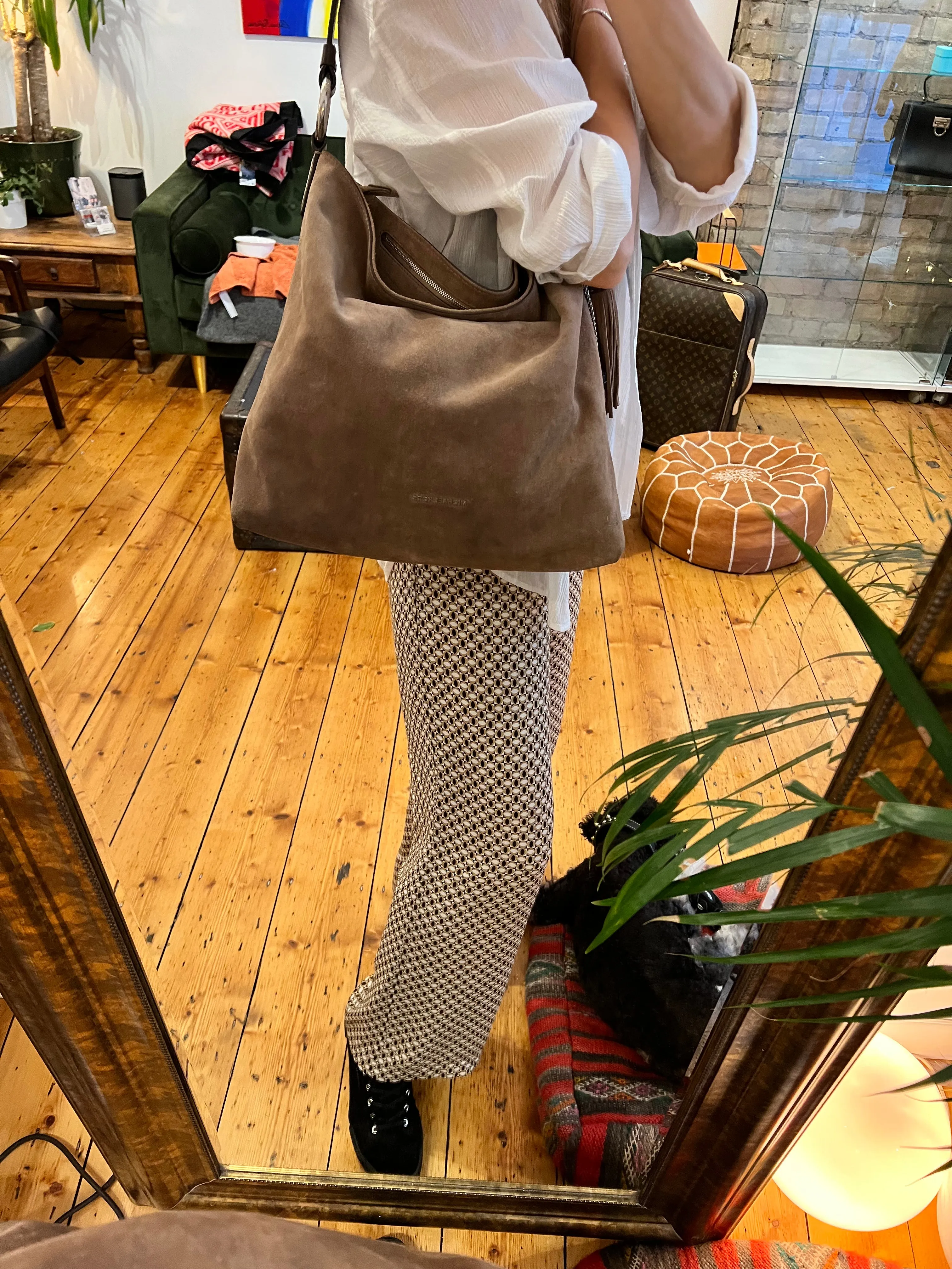 Michael Kors Brown Suede Hobo / Shoulder Bag