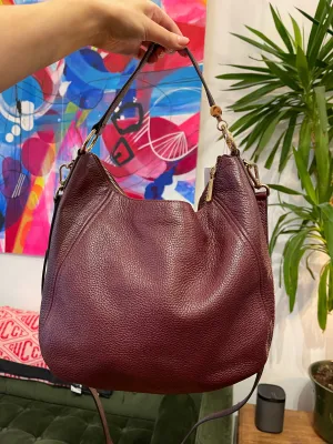 Michael Kors Burgundy Leather Fulton Hobo / Shoulder Bag