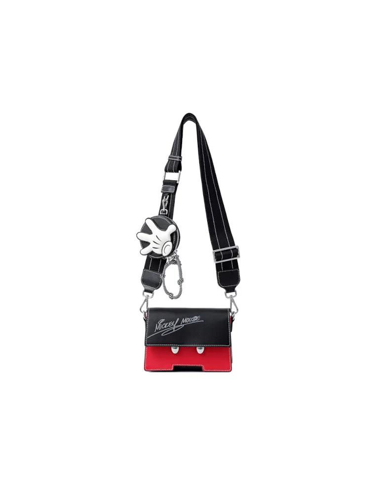 Mickey Mouse Red Trousers Leather Crossbody and Shoulder Bag