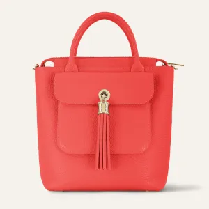 Mini P Backpack | Coral with Gold hardware