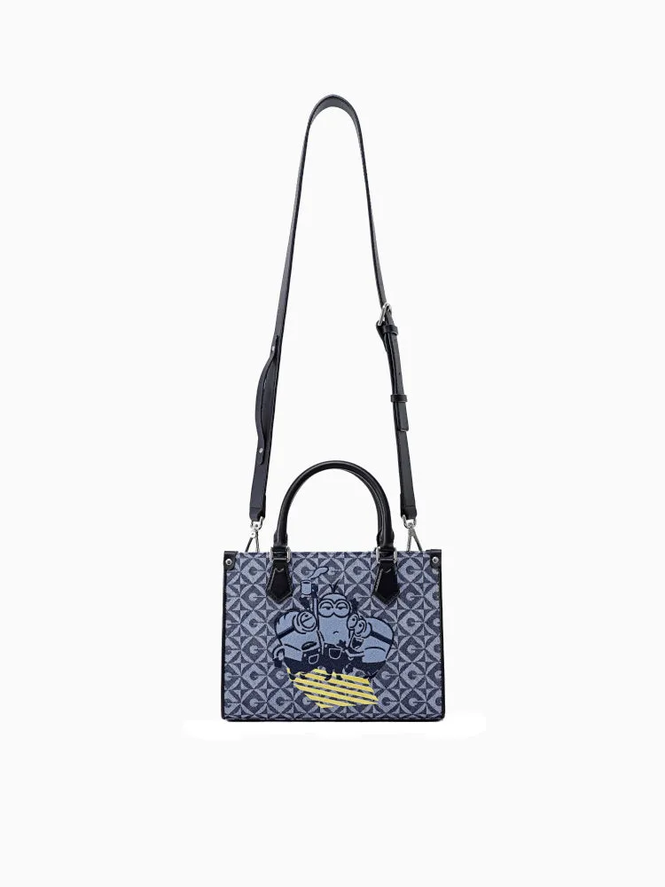 Minions Jacquard with Leather Medium Tote Bag
