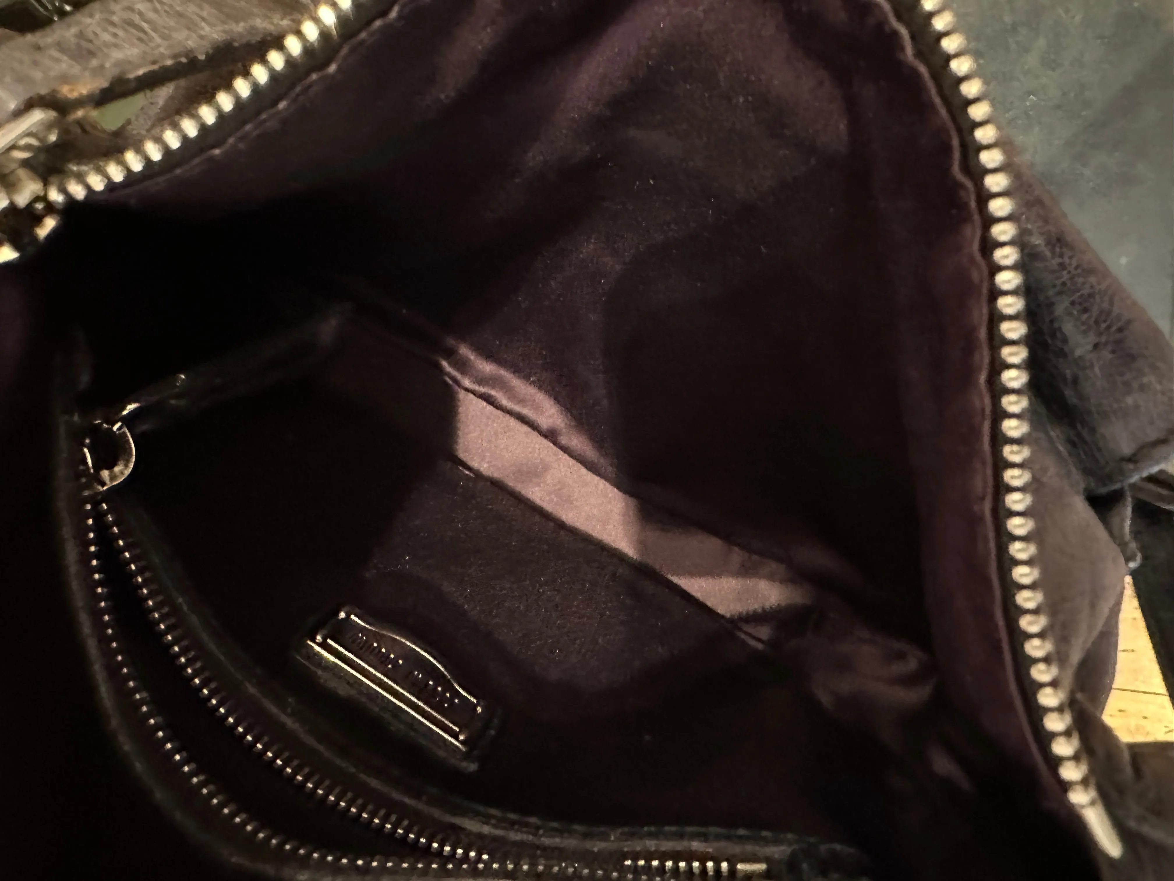 MiuMiu Navy Leather Mini Crossbody