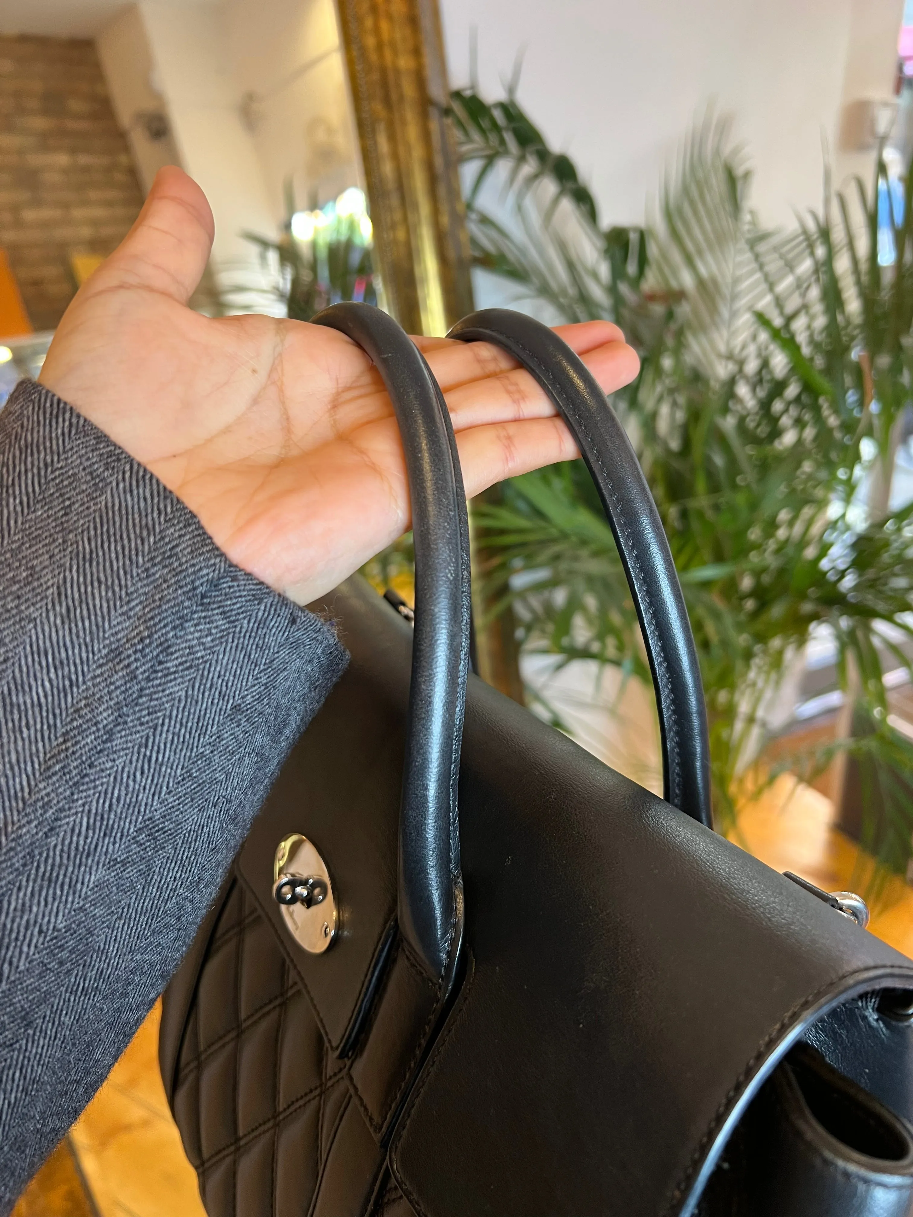 Mulberry Black Quilted Bayswater Tote with Shoulder Strap