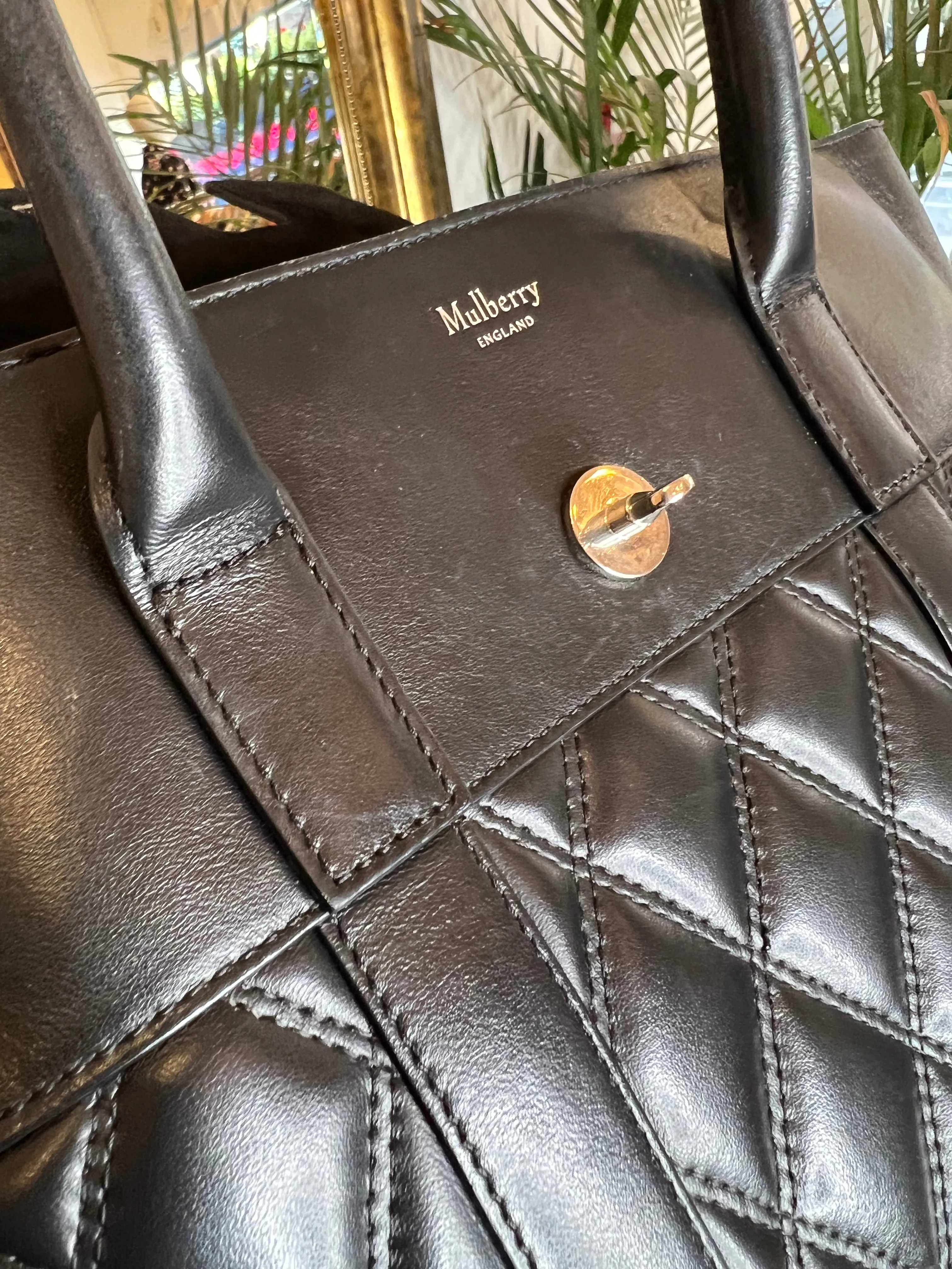 Mulberry Black Quilted Bayswater Tote with Shoulder Strap