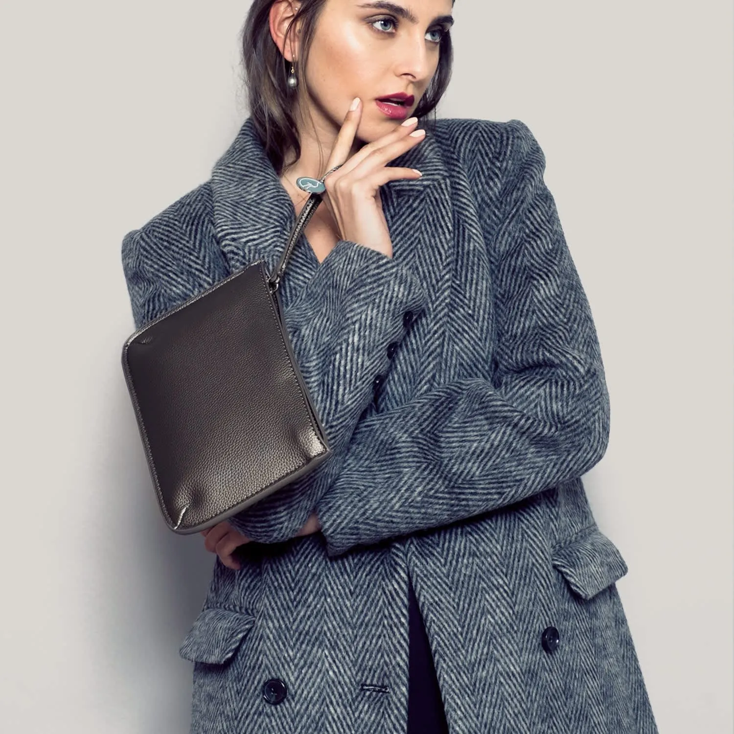 Multi-Function Vegan Leather Clutch | Metallic
