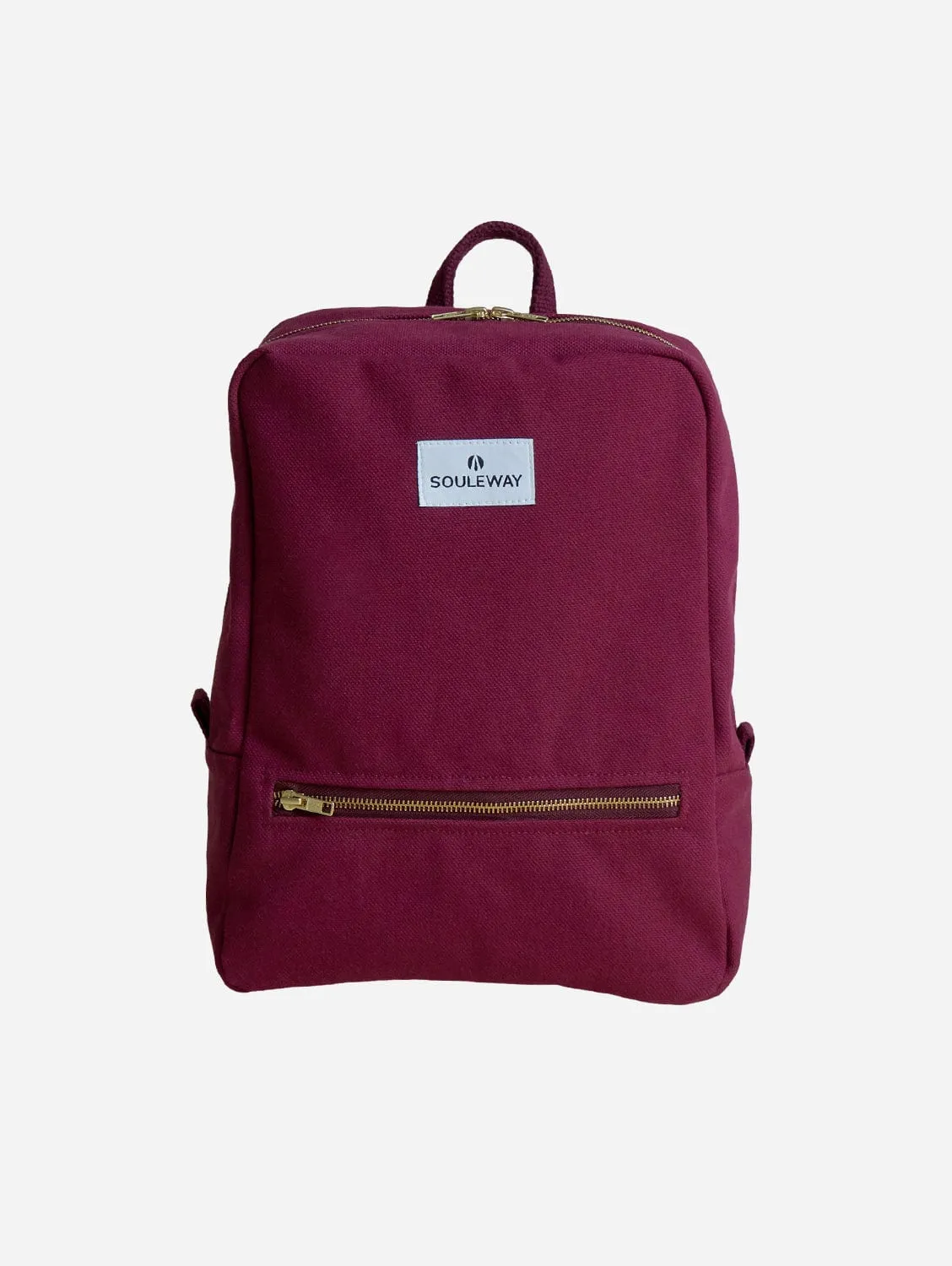 Natural Cotton Canvas Daypack | Bordeaux Red