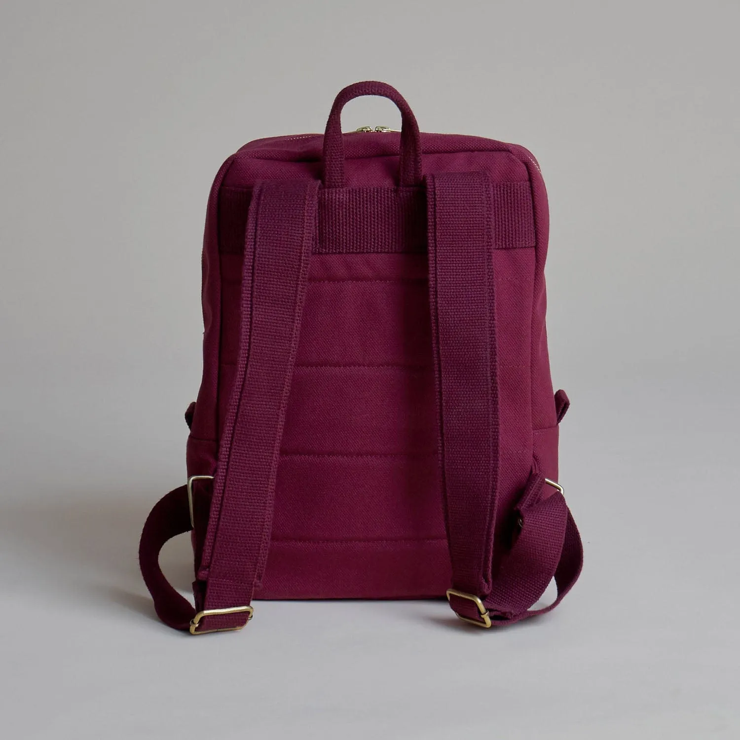 Natural Cotton Canvas Daypack | Bordeaux Red
