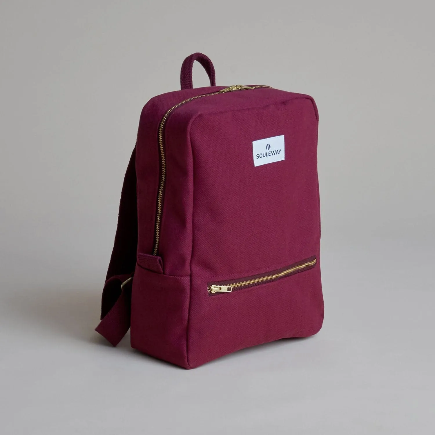 Natural Cotton Canvas Daypack | Bordeaux Red