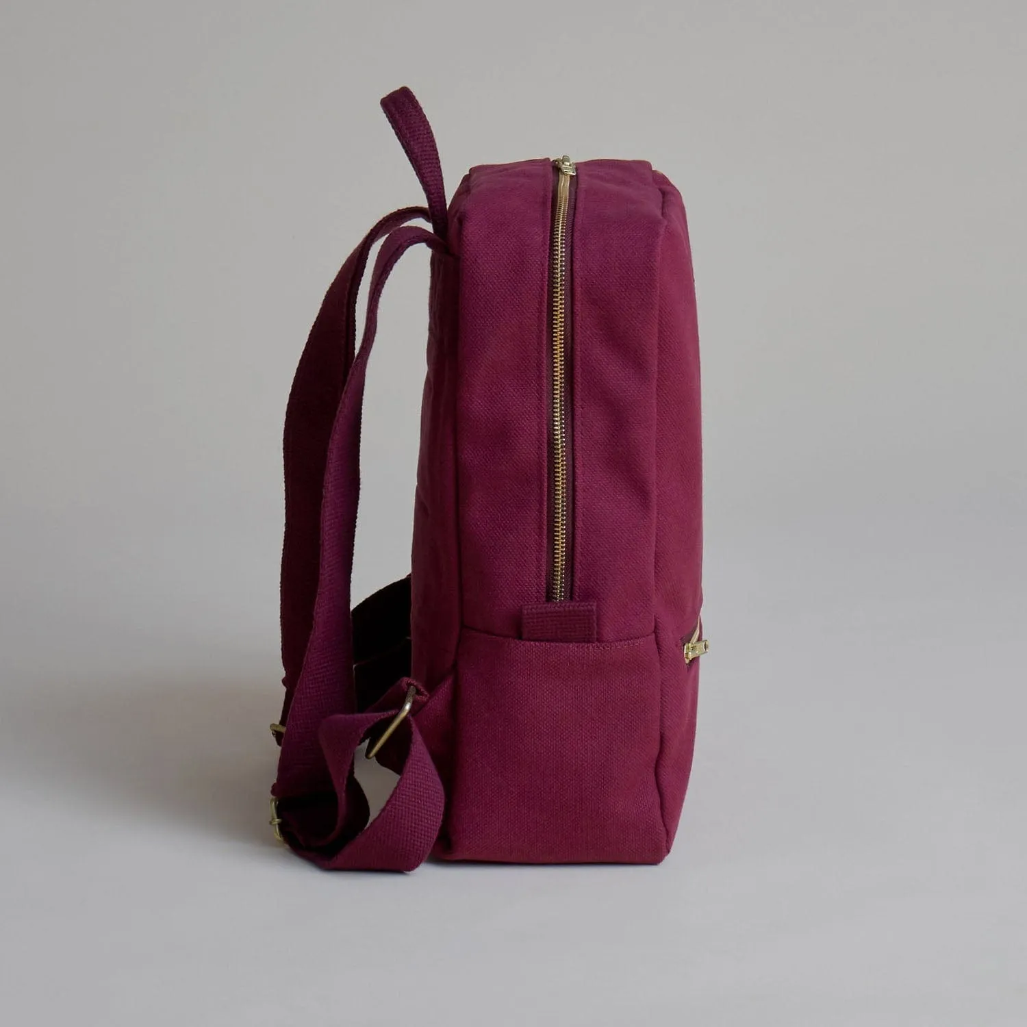 Natural Cotton Canvas Daypack | Bordeaux Red