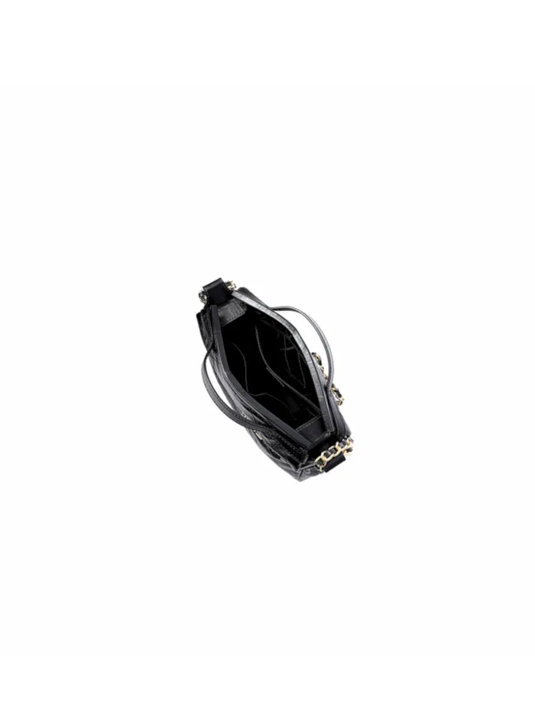 Note Chain Leather Top Handle Bag