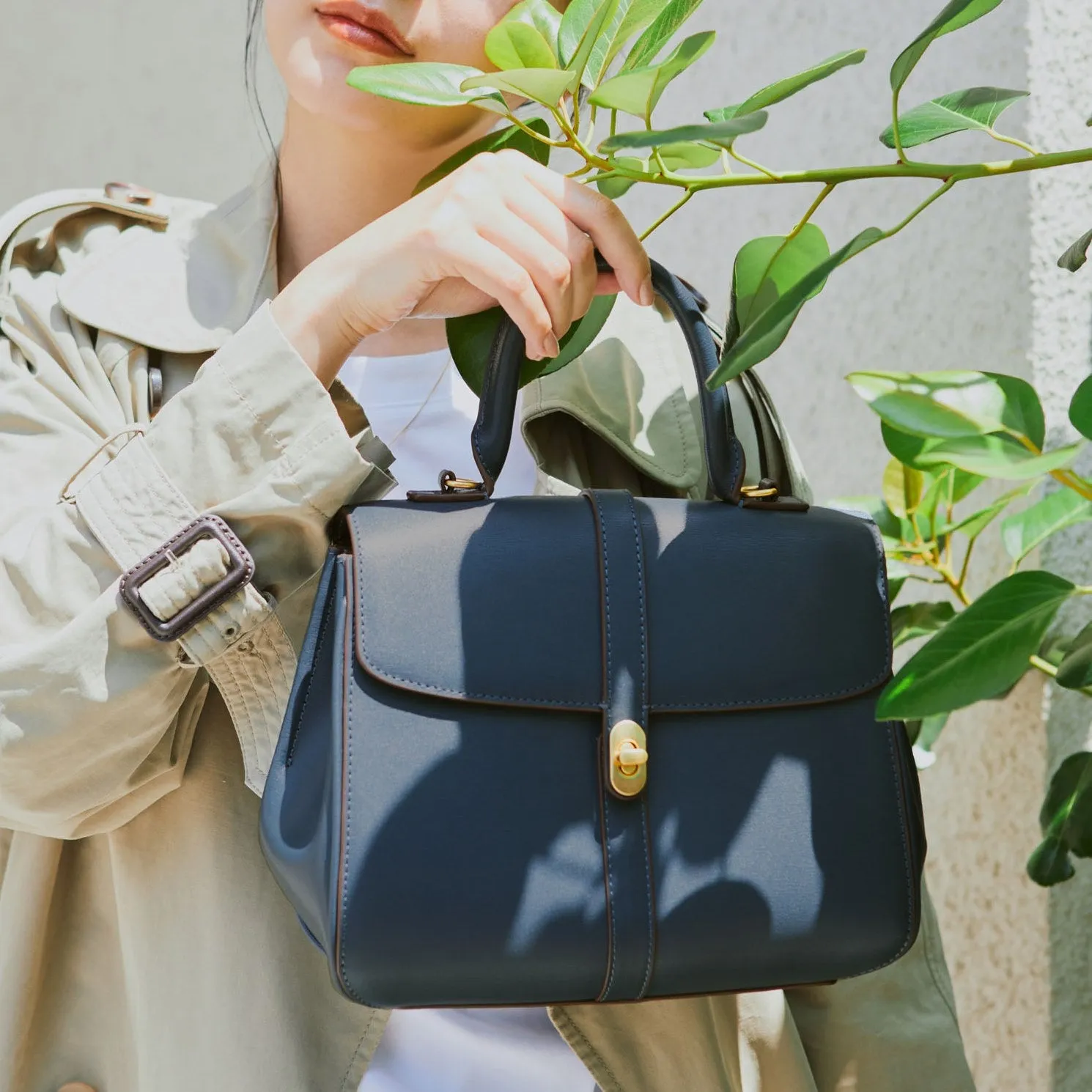 Penelope Leather Satchel Bag