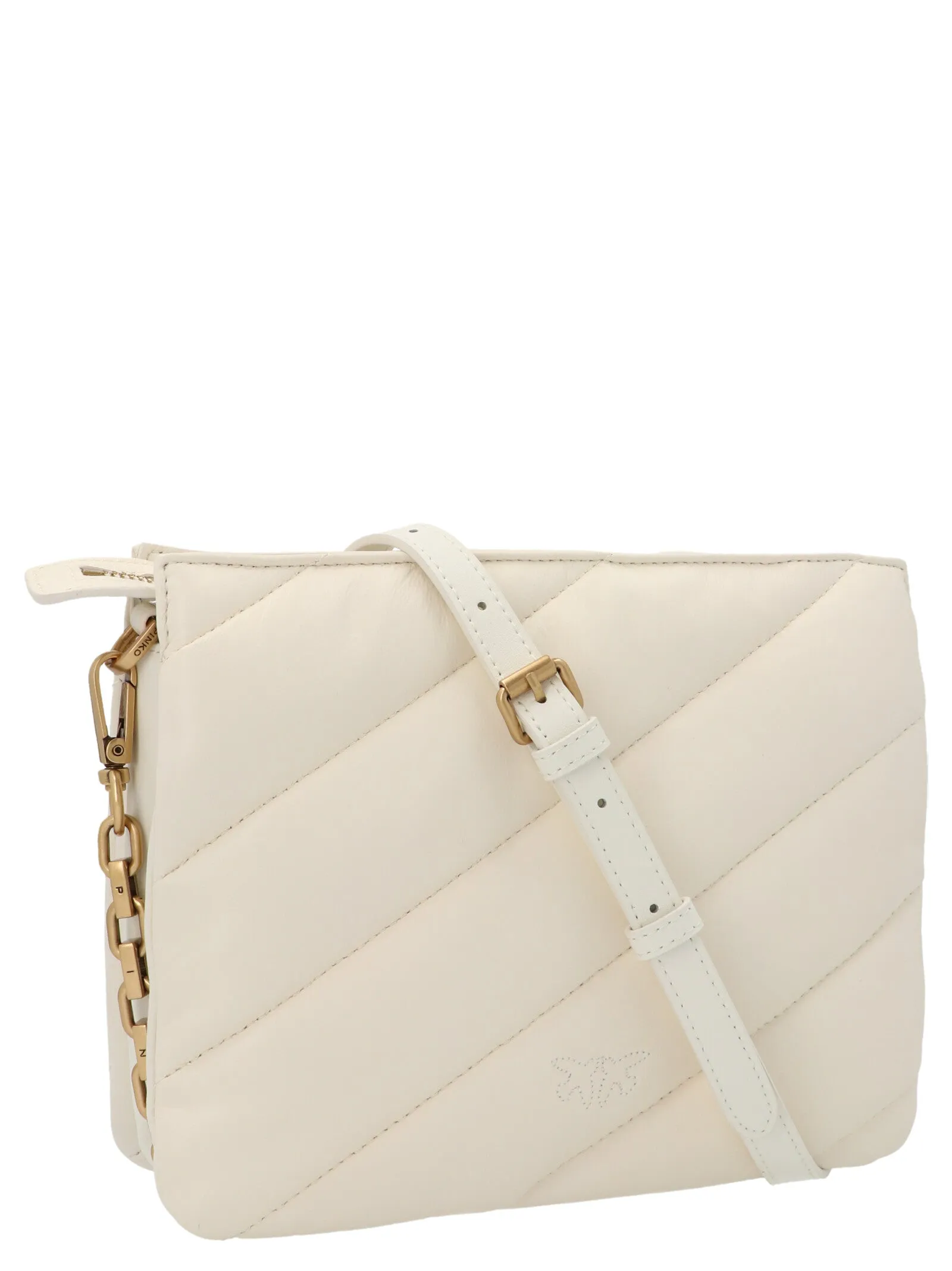 Pinko Love Quilted Logo Plaque Zipped Crossbody Bag