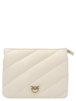 Pinko Love Quilted Logo Plaque Zipped Crossbody Bag