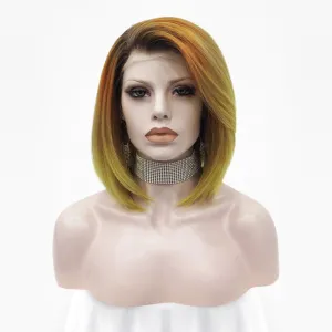 Platanus - Deciduous Leaf Color Shoulder Length Straigt Synthetic Lace Front Wig
