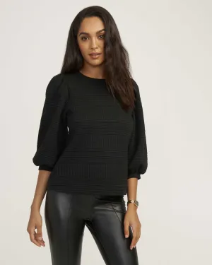Puff Sleeve Novelty Quilt Pullover- Sale