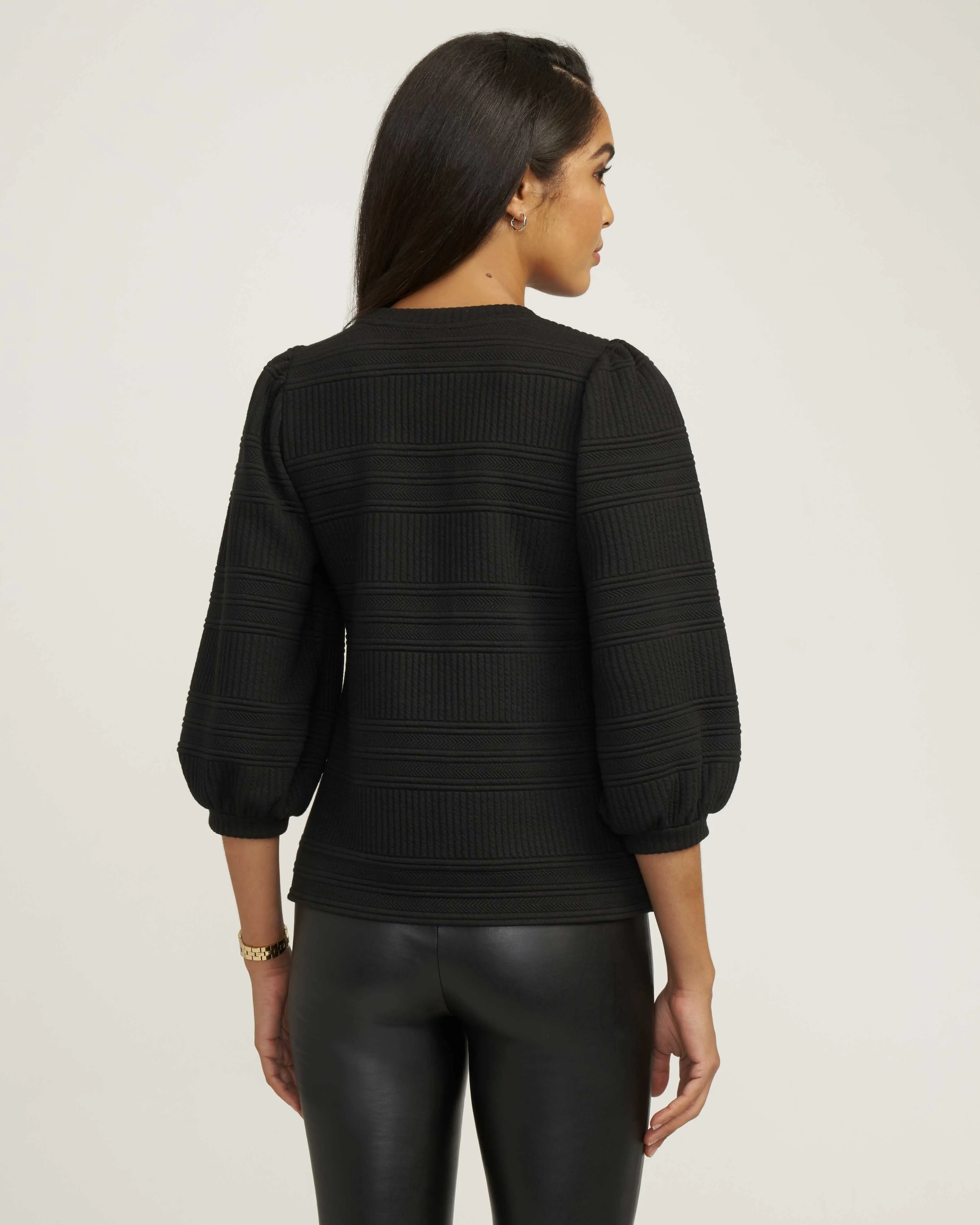 Puff Sleeve Novelty Quilt Pullover- Sale