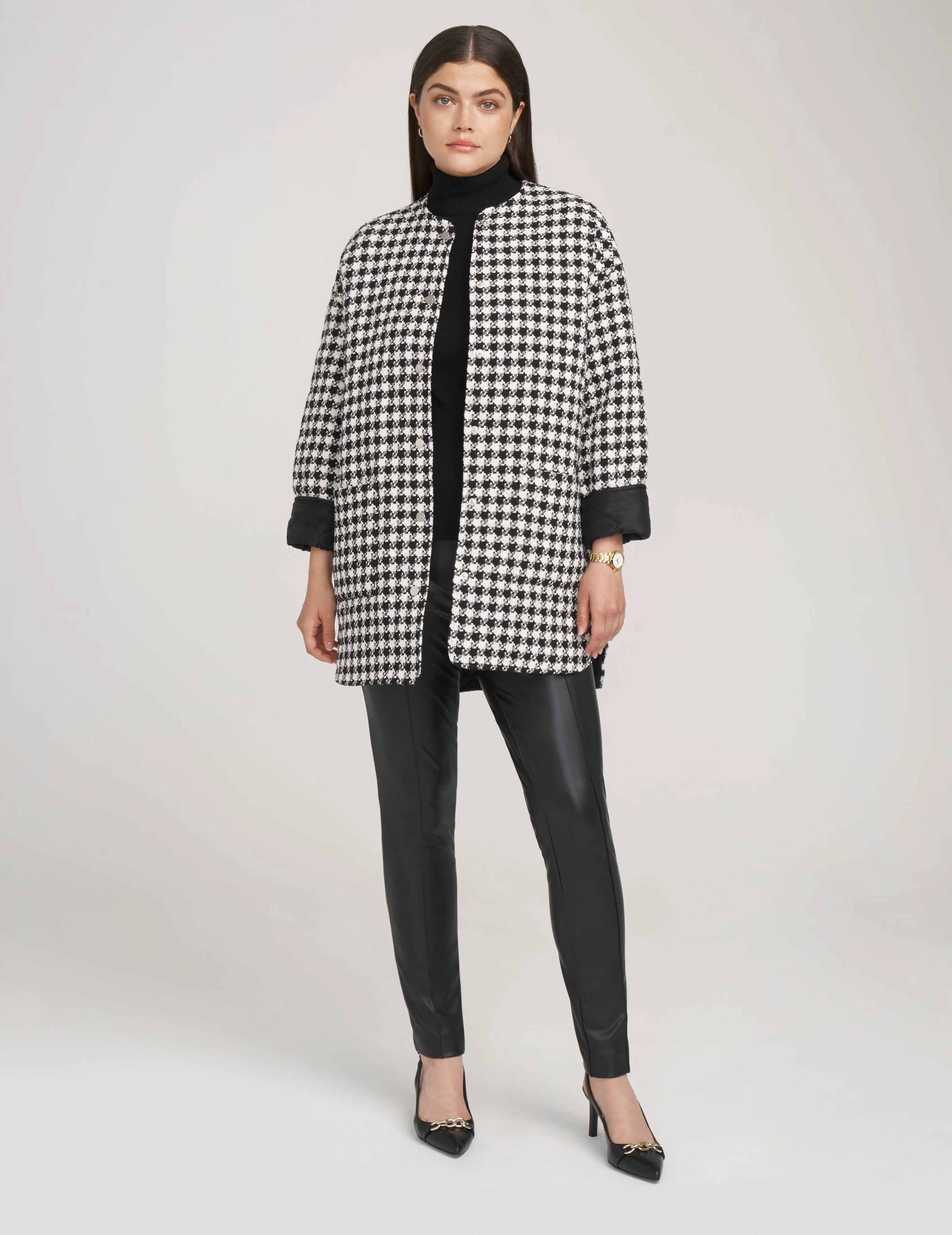 Quilted Houndstooth Jacket- Sale