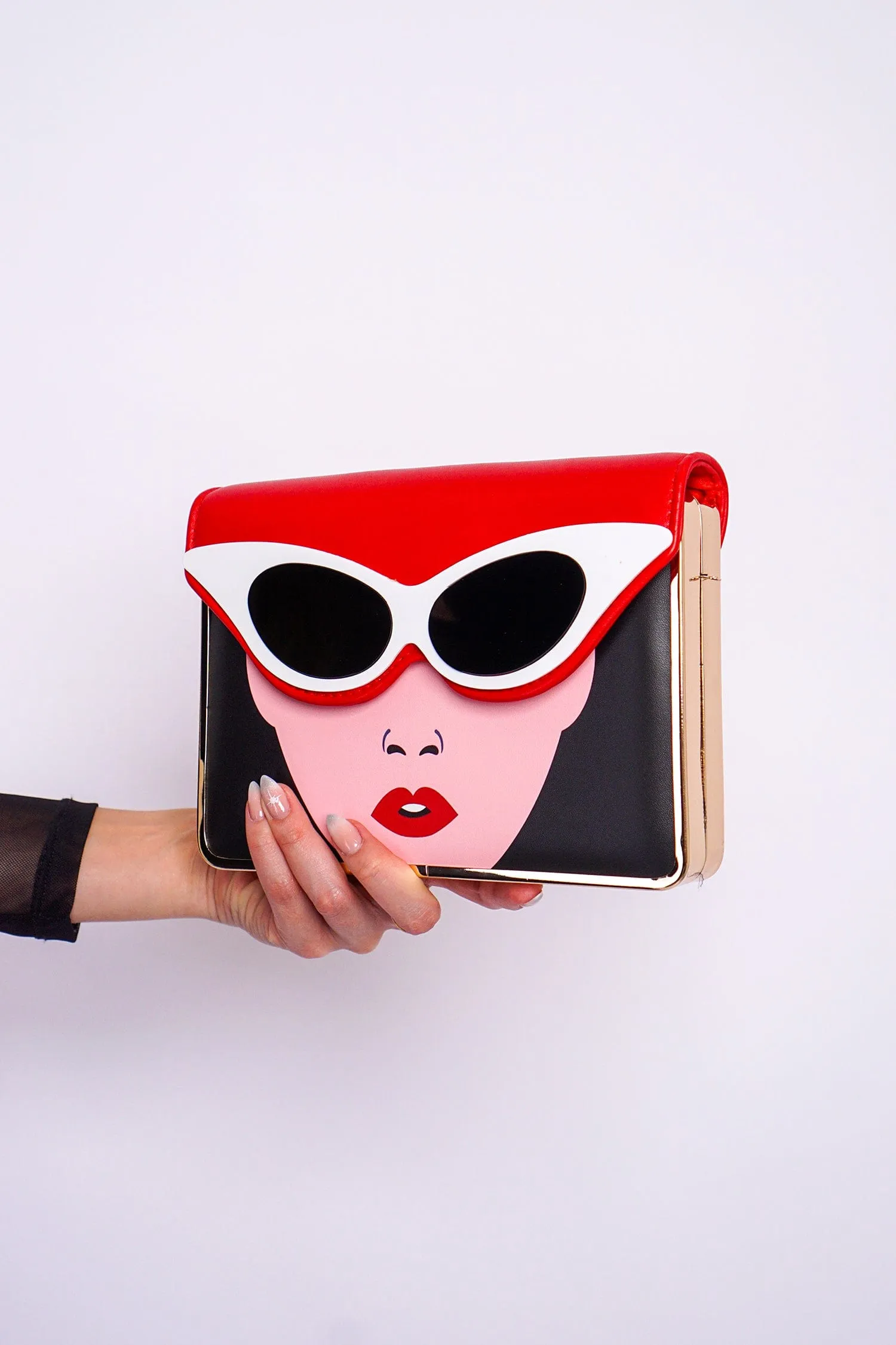 Red Sunglass Women Clutch Bag