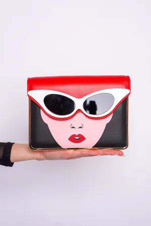Red Sunglass Women Clutch Bag