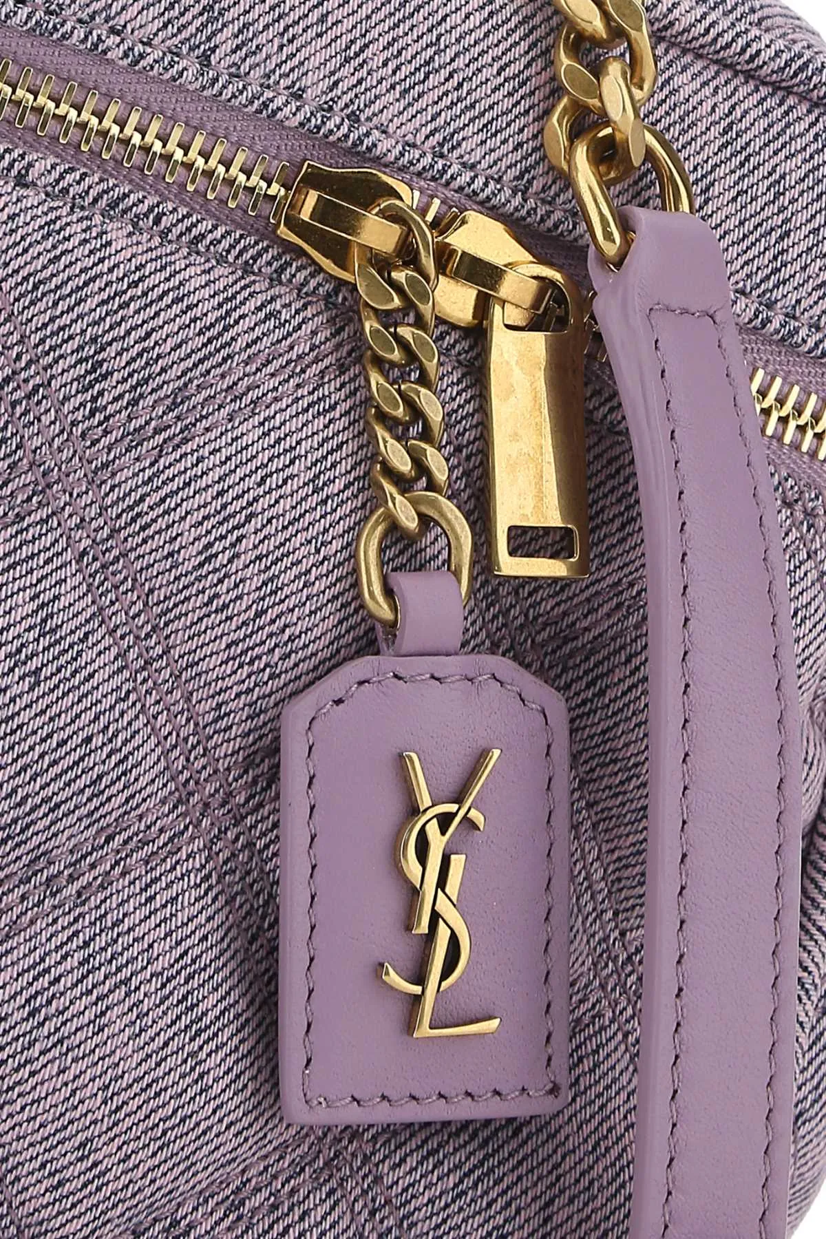 Saint Laurent Logo Plaque Zip-Up Crossbody Bag