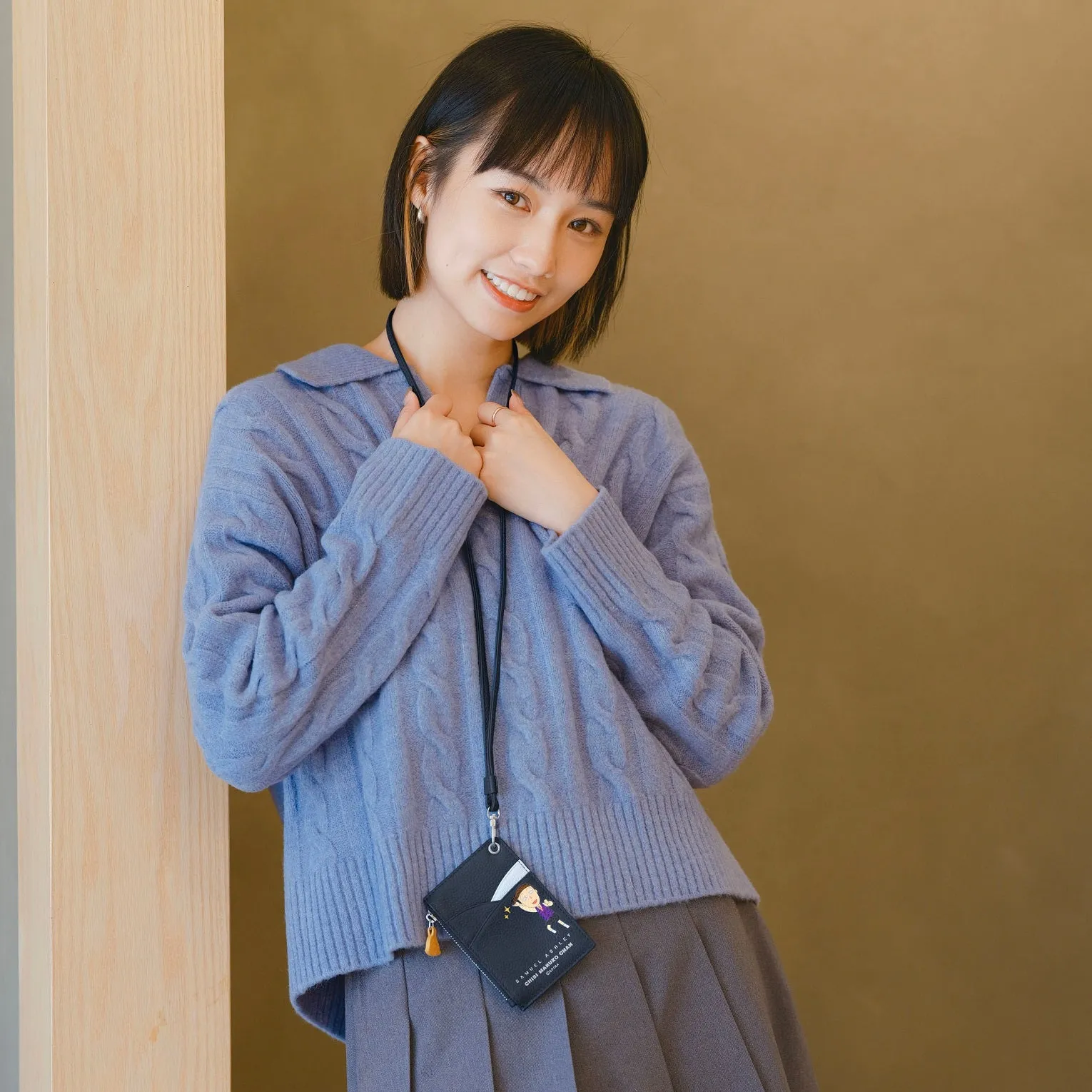 Samuel Ashley x Chibi Maruko Chan Leather ID Badge Holder
