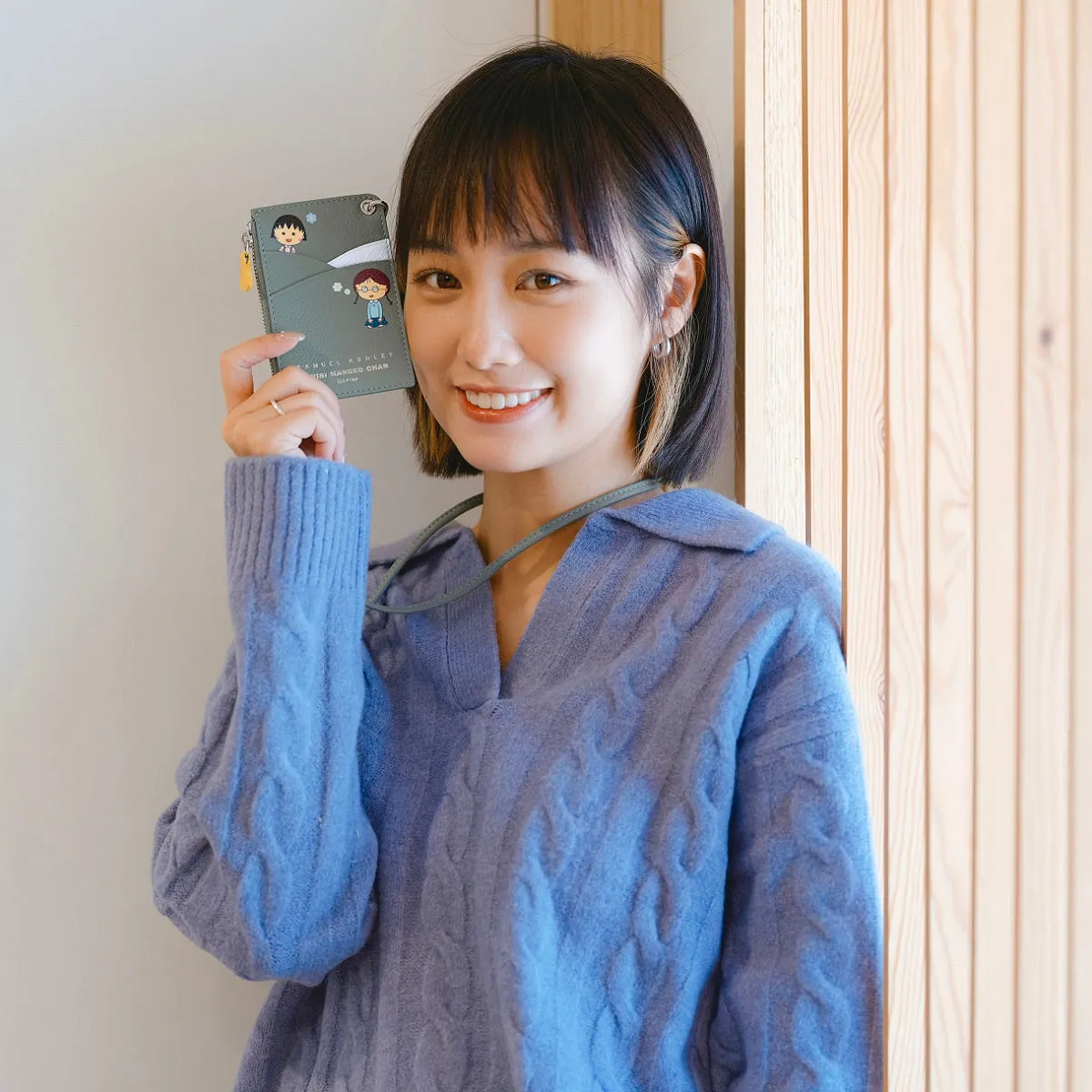 Samuel Ashley x Chibi Maruko Chan Leather ID Badge Holder