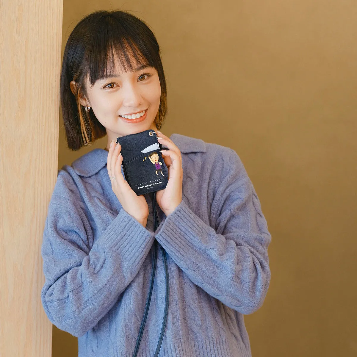 Samuel Ashley x Chibi Maruko Chan Leather ID Badge Holder