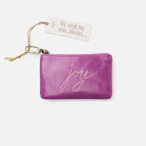 Sentiment Pouch In Polished Leather - Violet