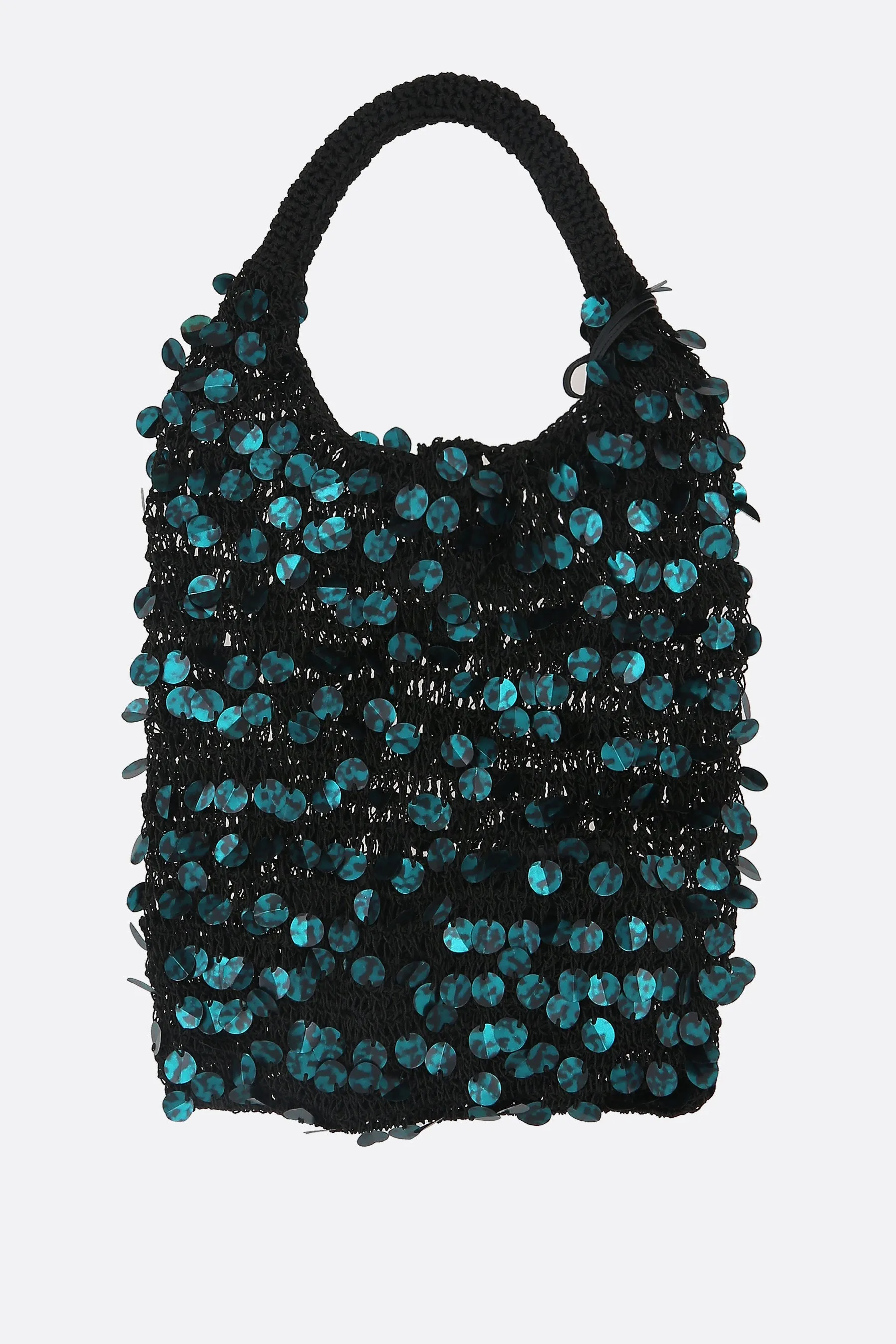 sequin mesh hobo bag