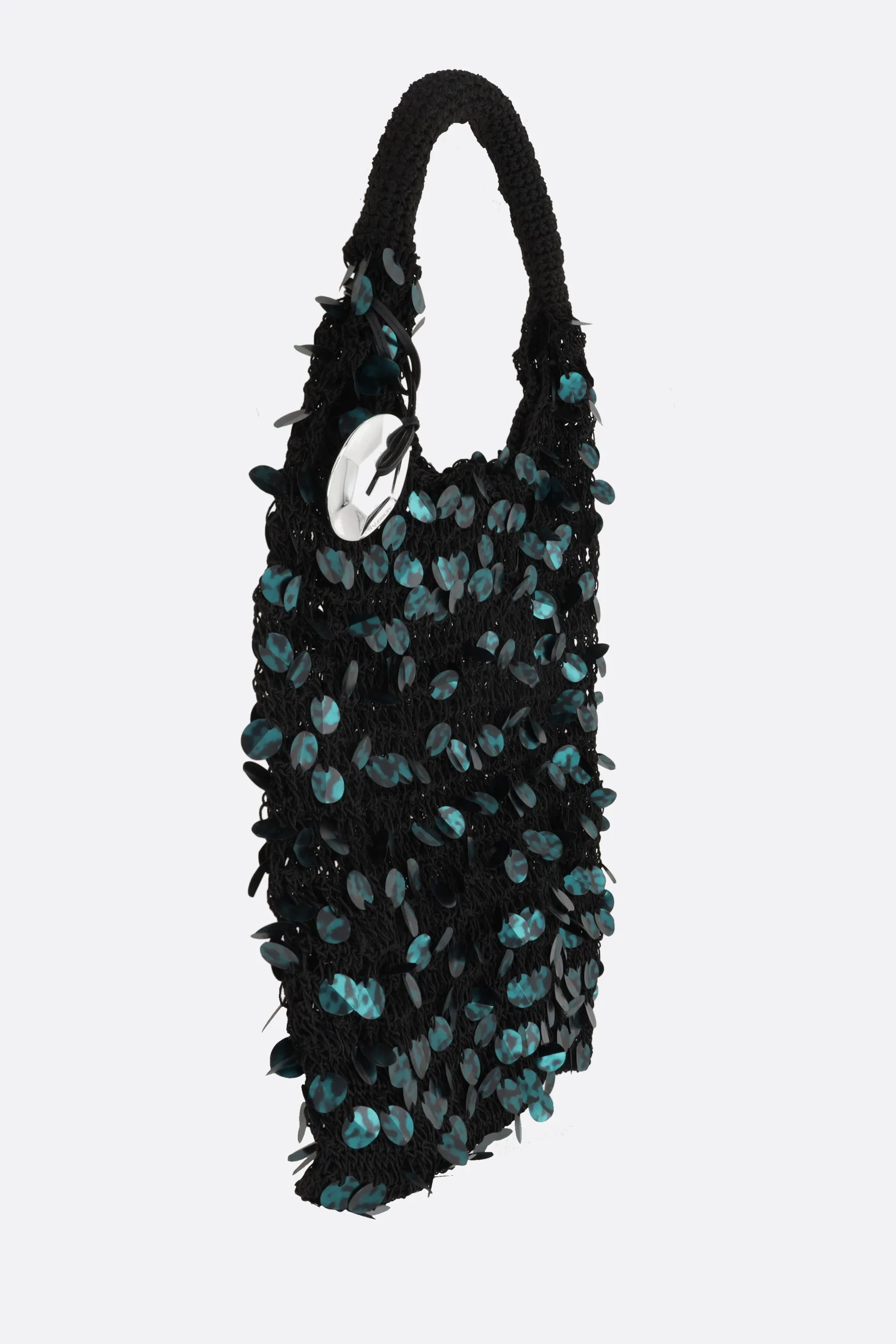 sequin mesh hobo bag