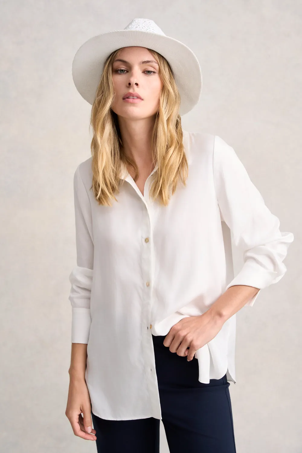 Serge Packable Fedora - White