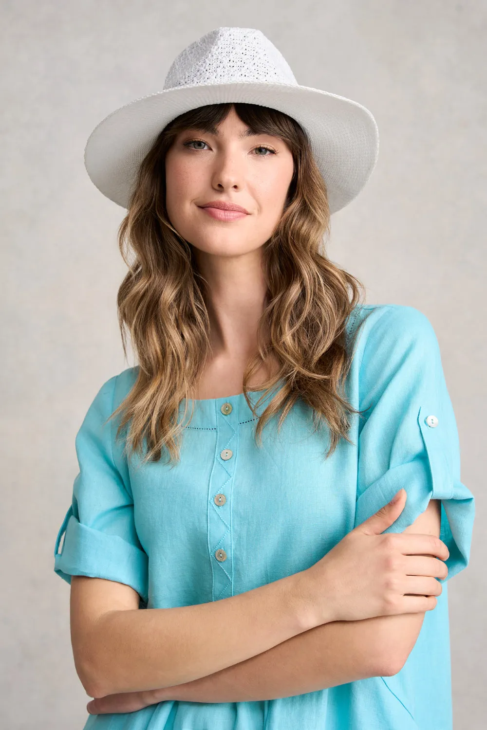 Serge Packable Fedora - White