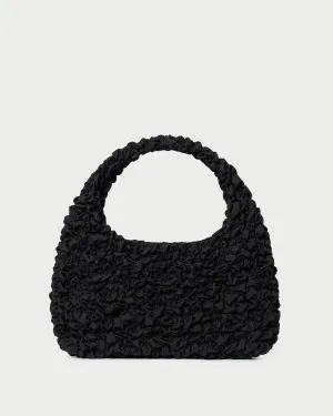 Sofia Black Smocked Hobo Bag