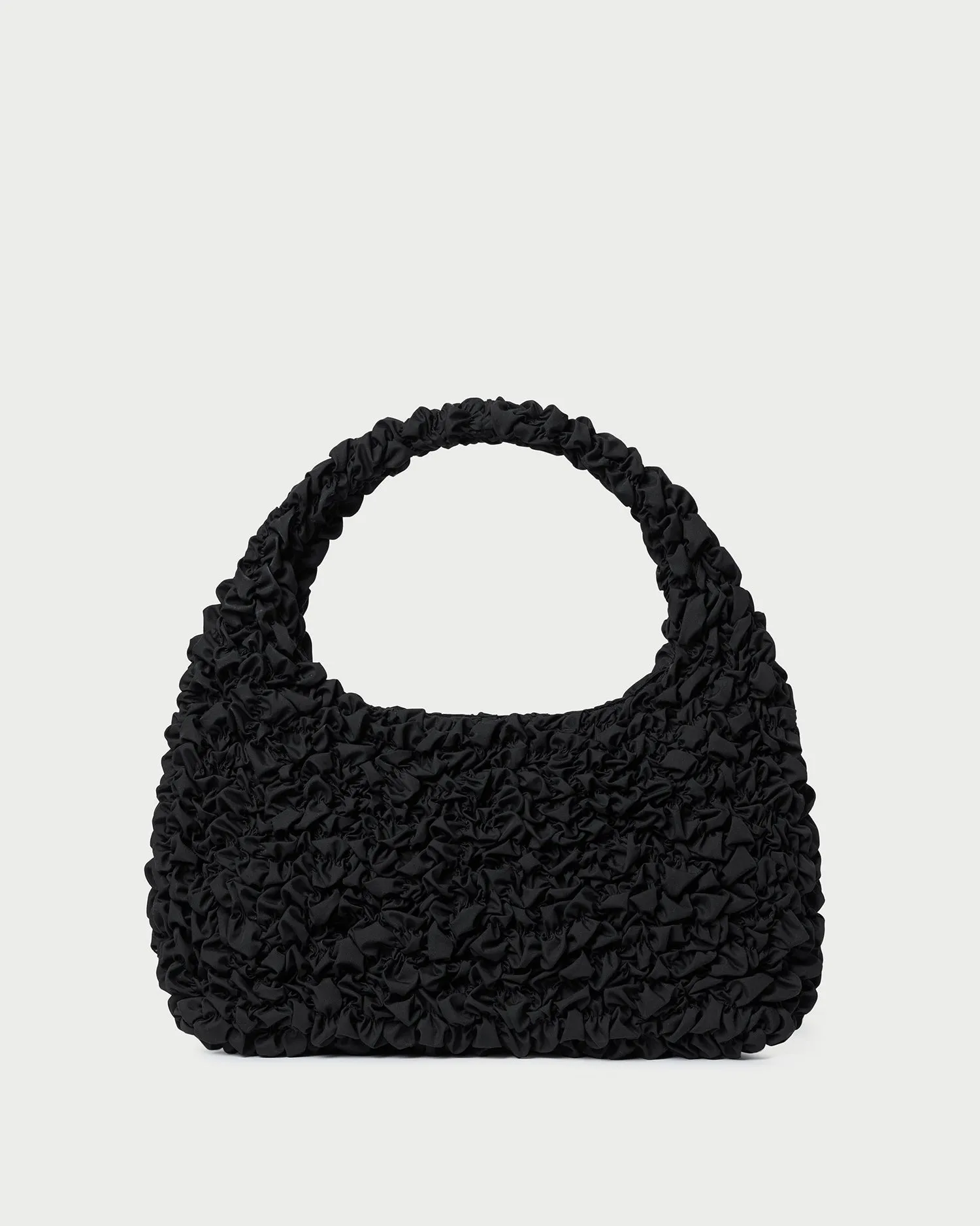 Sofia Black Smocked Hobo Bag