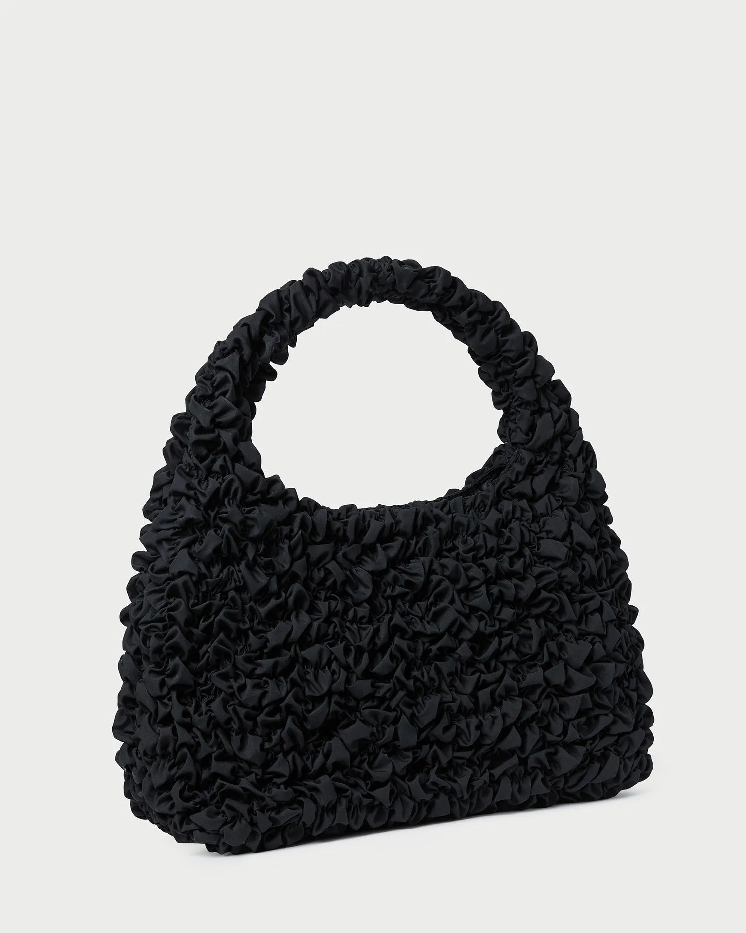 Sofia Black Smocked Hobo Bag