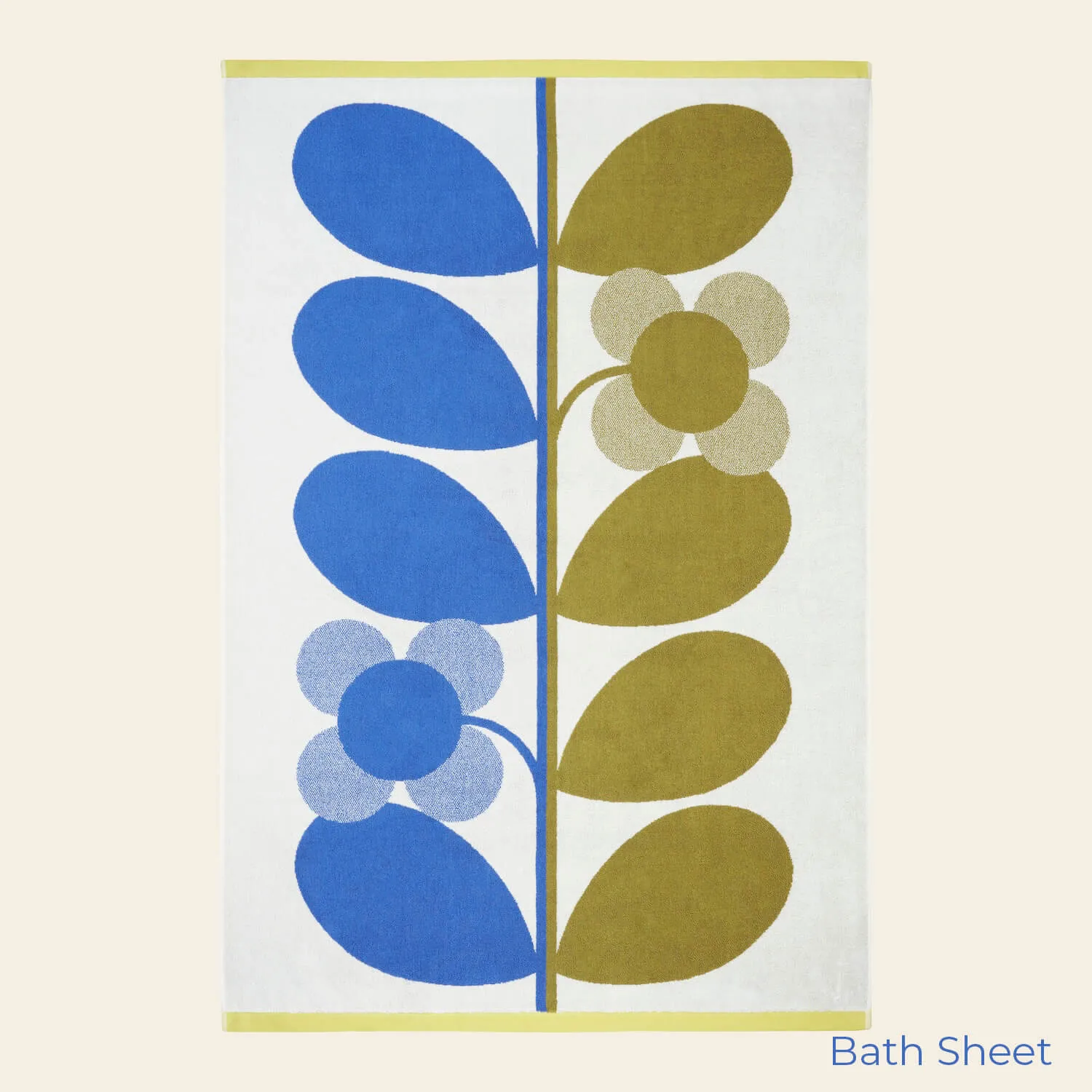 Stem Bloom Duo Towels - Blue and Fawn