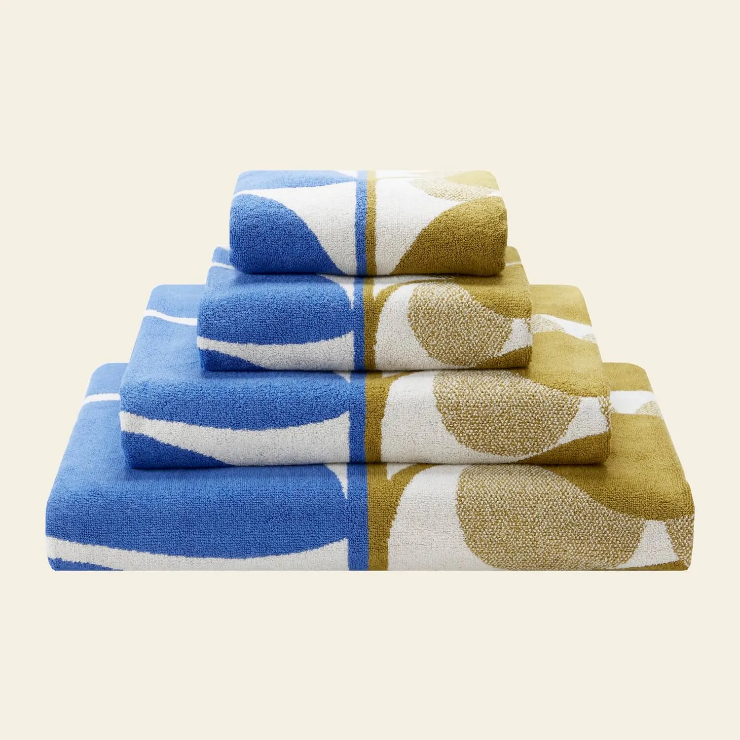 Stem Bloom Duo Towels - Blue and Fawn