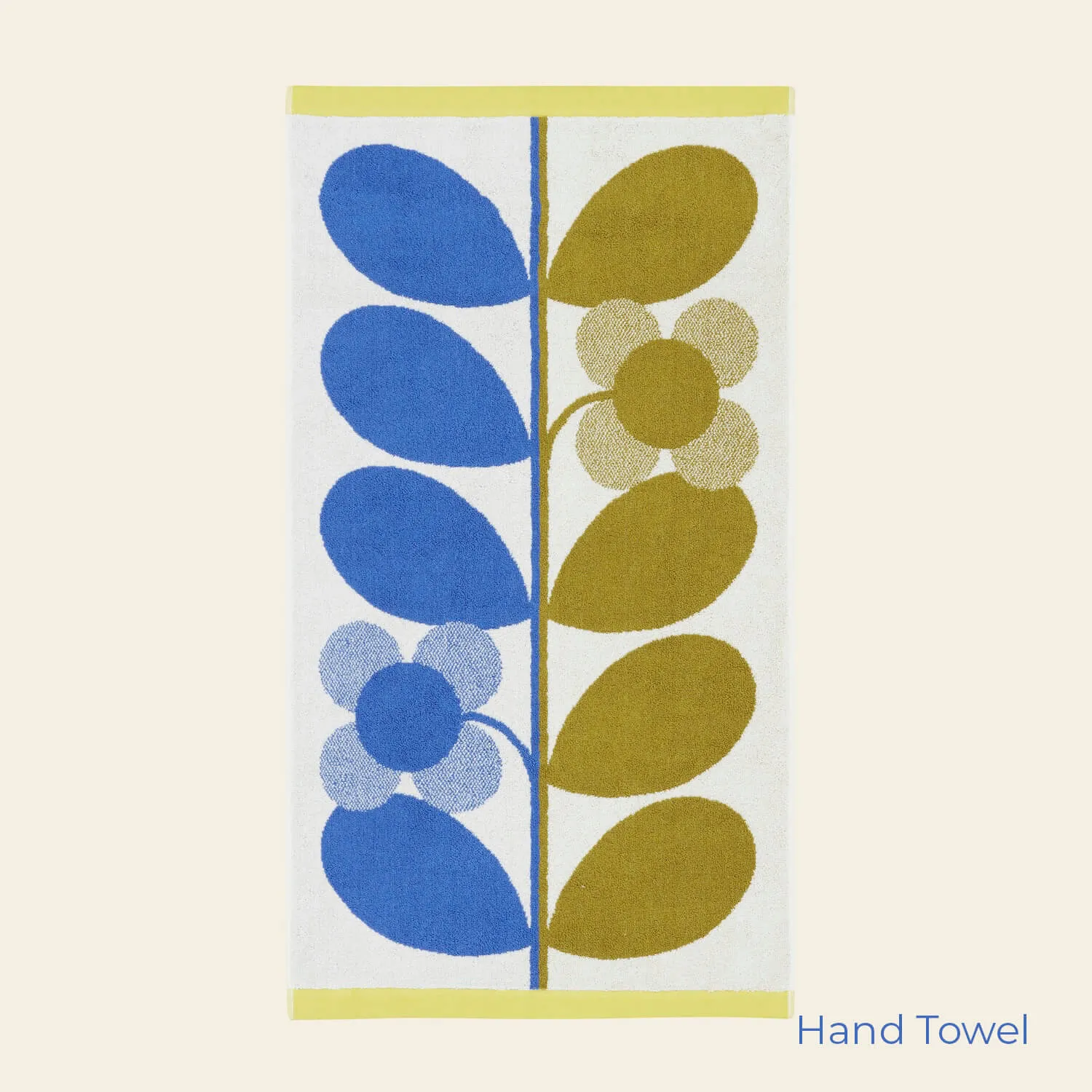 Stem Bloom Duo Towels - Blue and Fawn