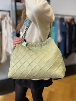 Tory Burch Mint Green Fleming Drawstring Hobo Bag