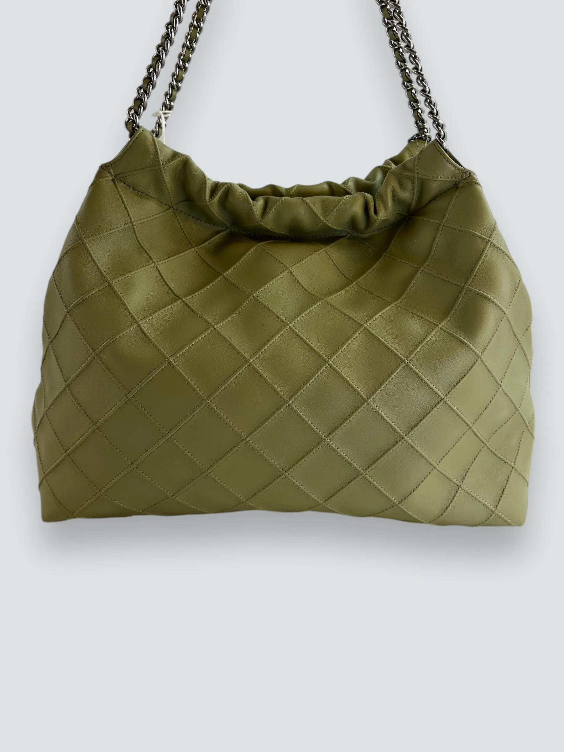 Tory Burch Mint Green Fleming Drawstring Hobo Bag