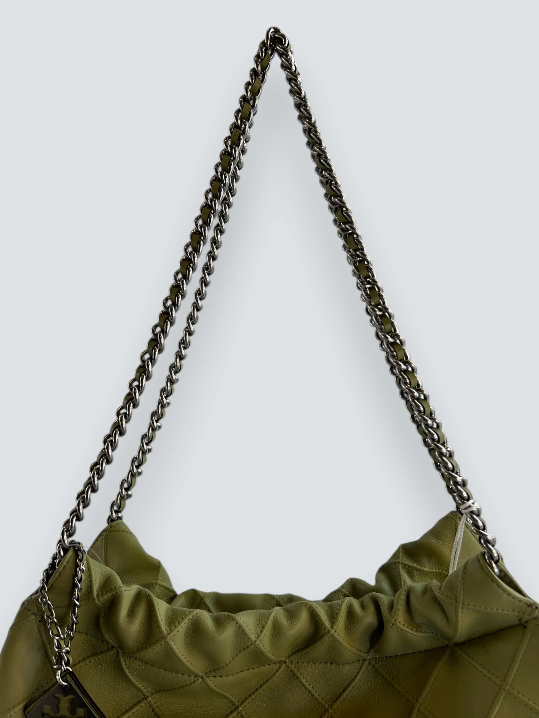 Tory Burch Mint Green Fleming Drawstring Hobo Bag