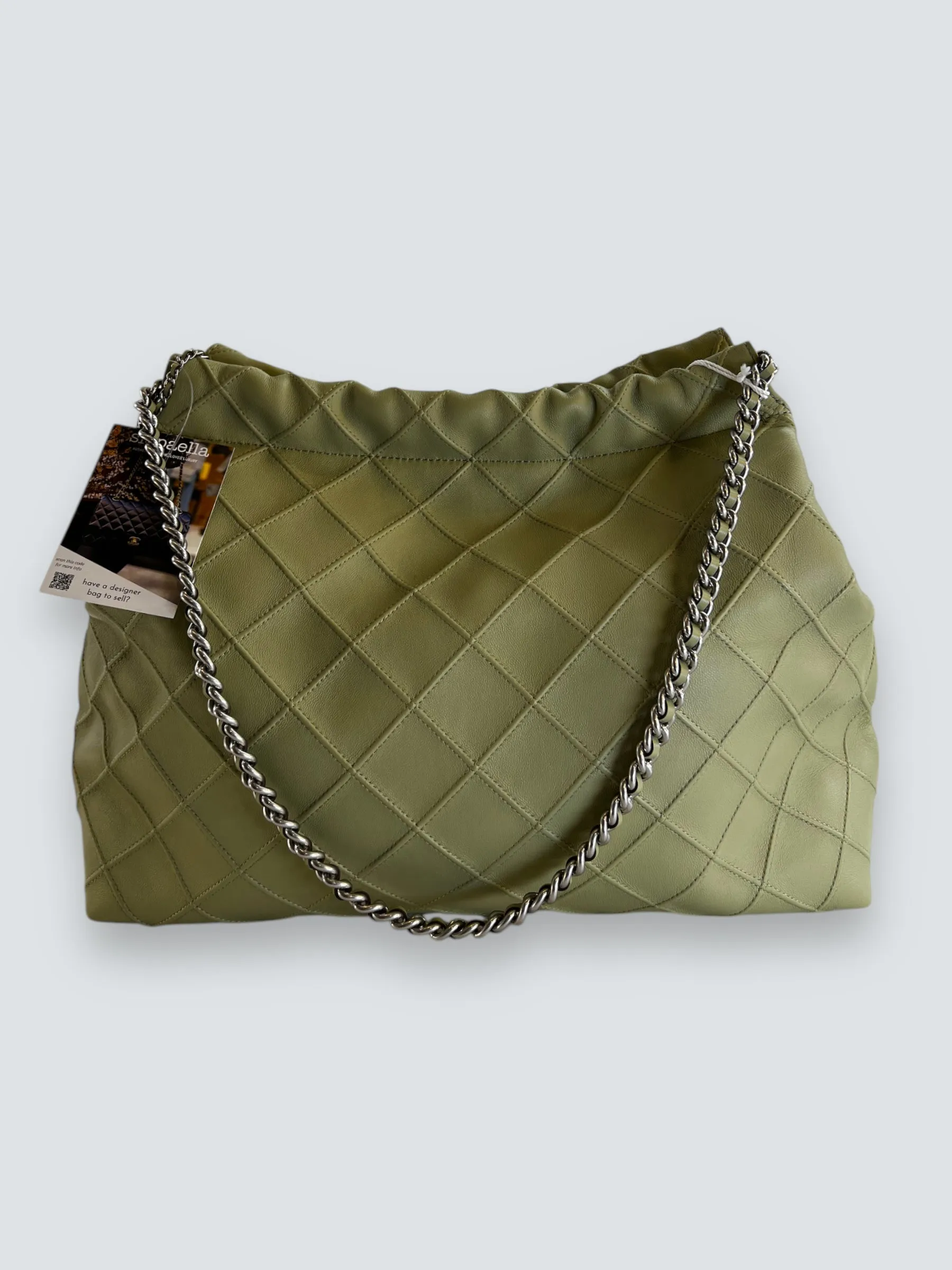 Tory Burch Mint Green Fleming Drawstring Hobo Bag