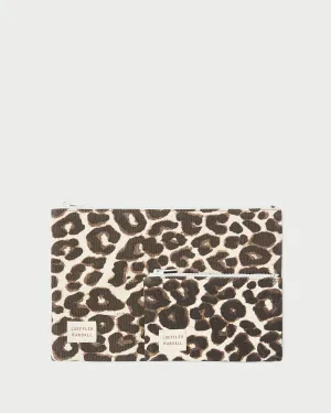 Tracy Leopard Canvas Pouch Set