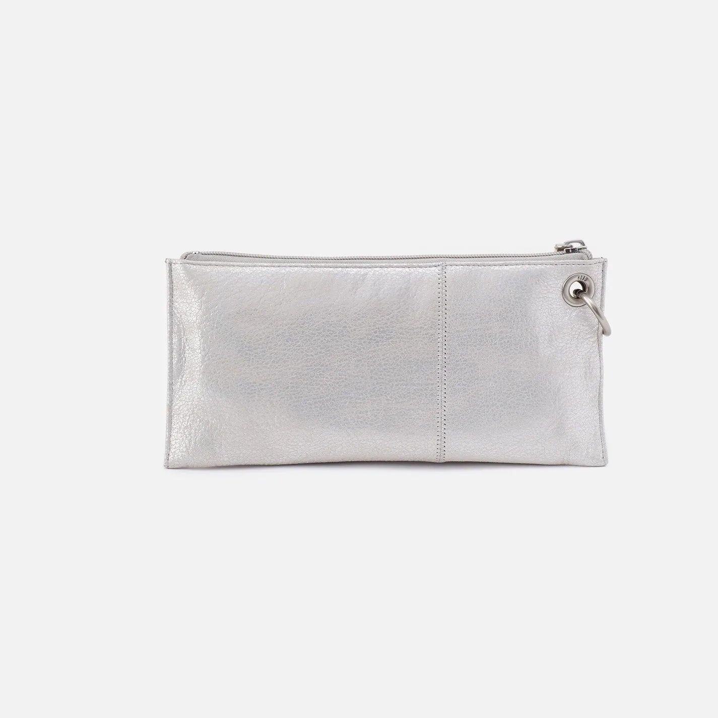Vida Wristlet In Metallic Leather - Silver