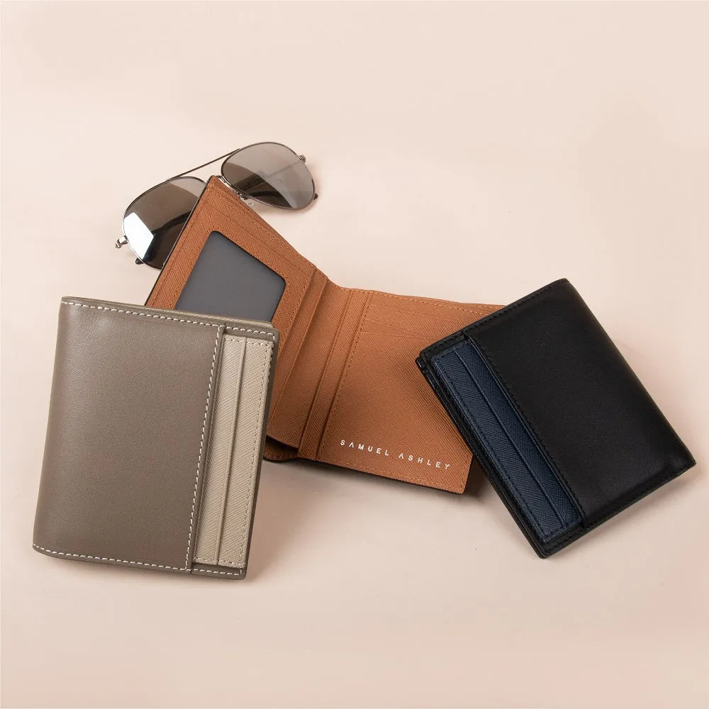 Warren Vertical Leather Wallet w/ Detachable Card Holder (RFID)