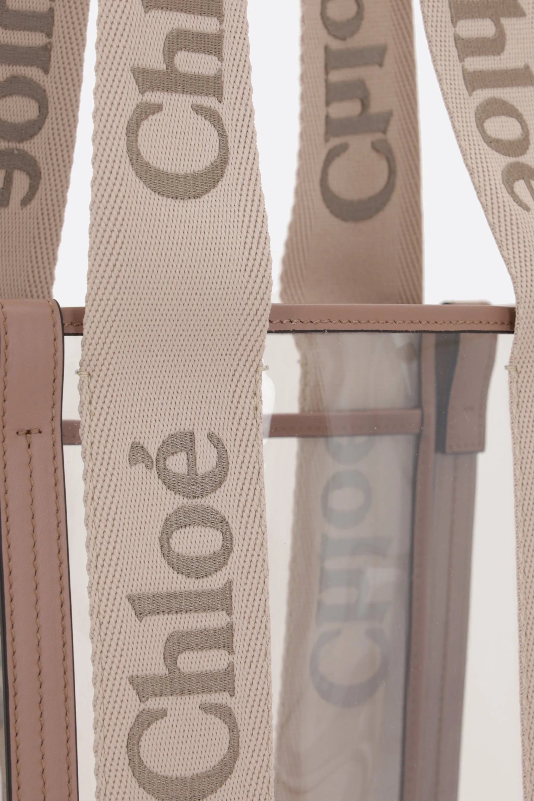 Woody medium tote bag in rubber and leather