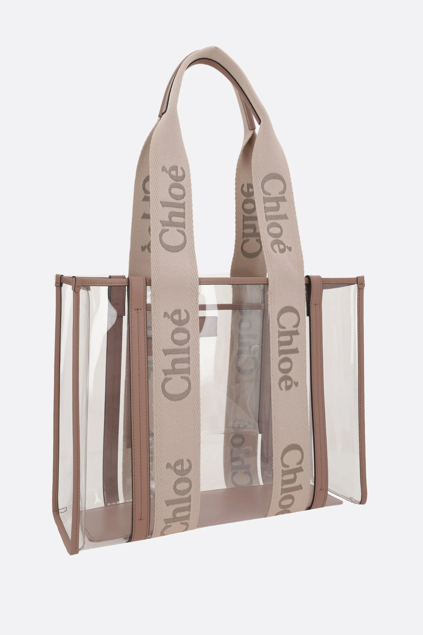 Woody medium tote bag in rubber and leather